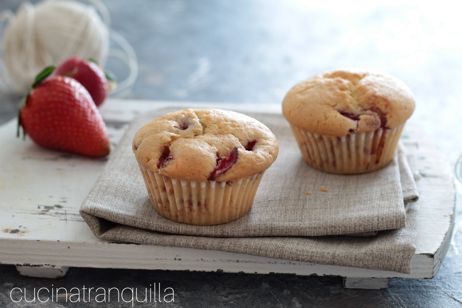 Muffins all’acqua con fragole