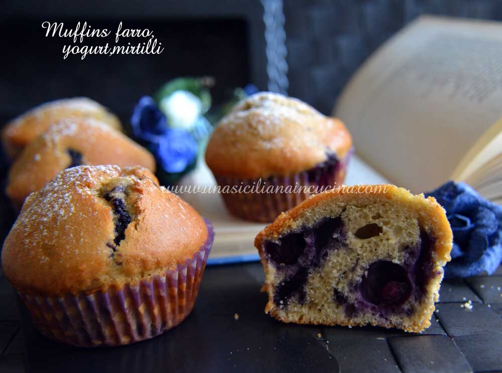 Muffins farro yogurt e mirtilli
