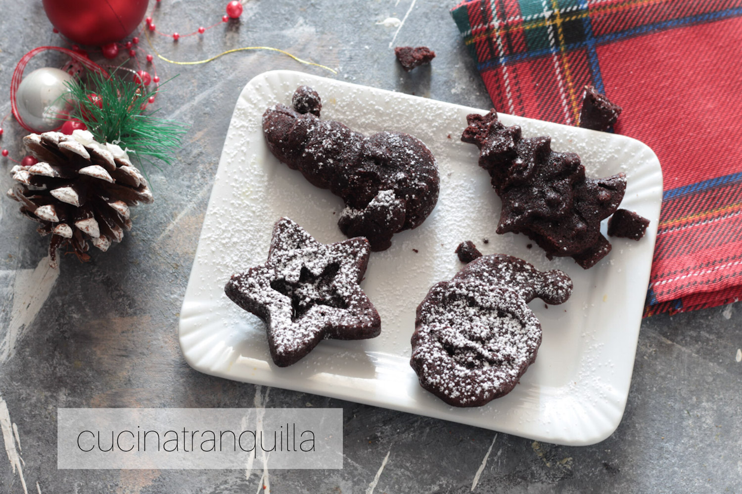 Muffins natalizi con cacao all’acqua