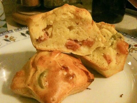 Muffins pancetta e olive
