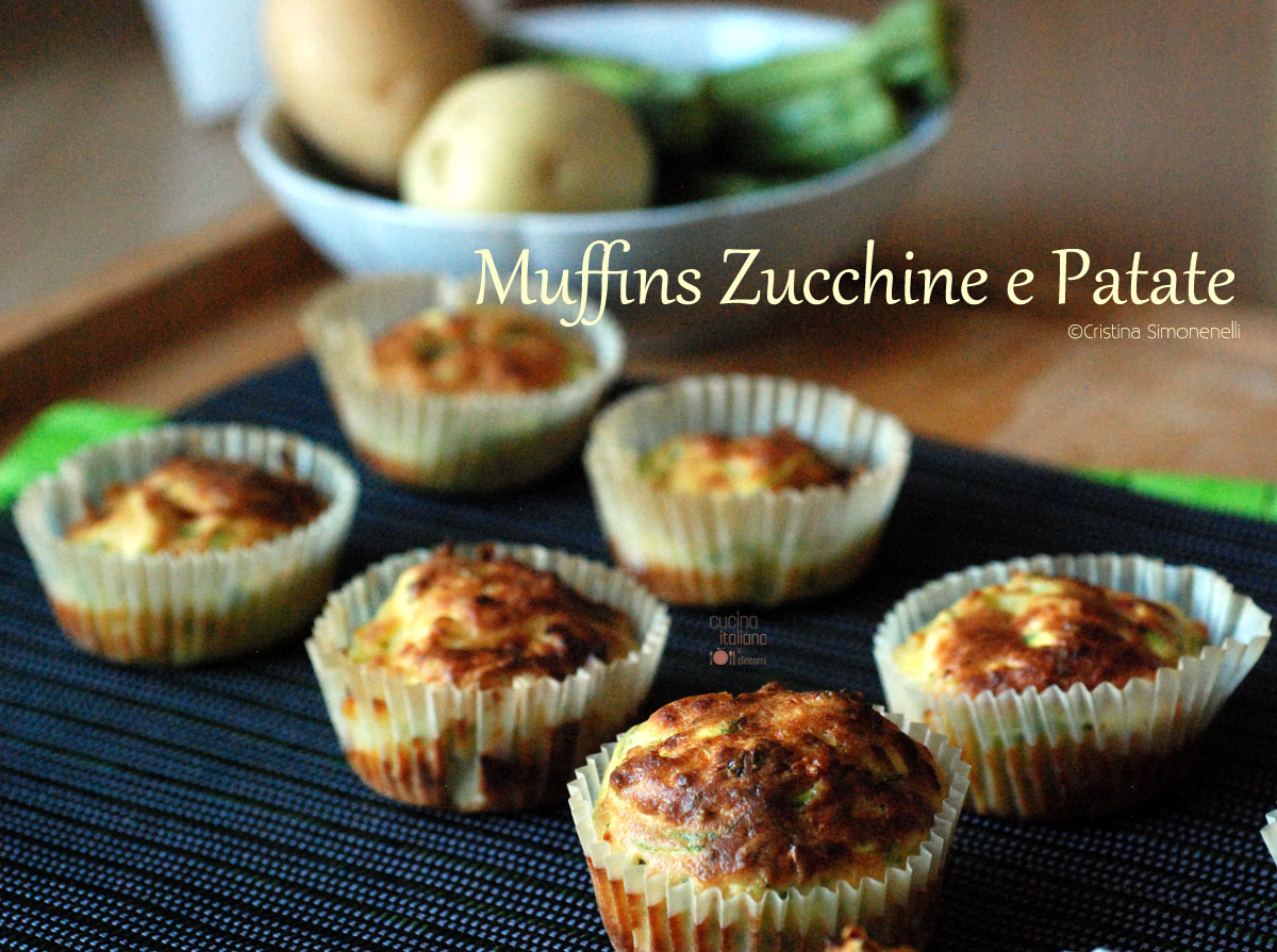 Muffins salati di zucchine e patate con provola affumicata