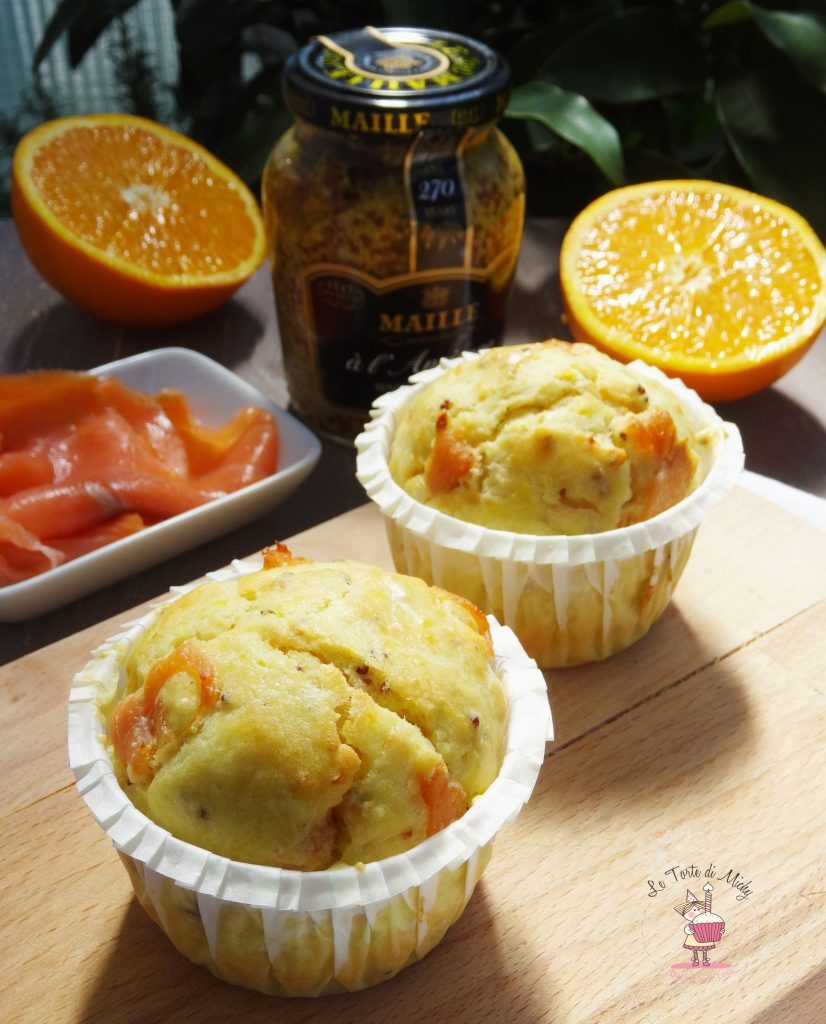 Muffins salmone, arancia e senape all’antica