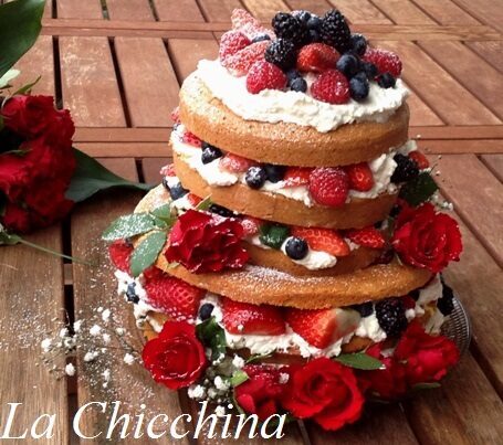 Naked cake (tanti auguri alla chicchina)