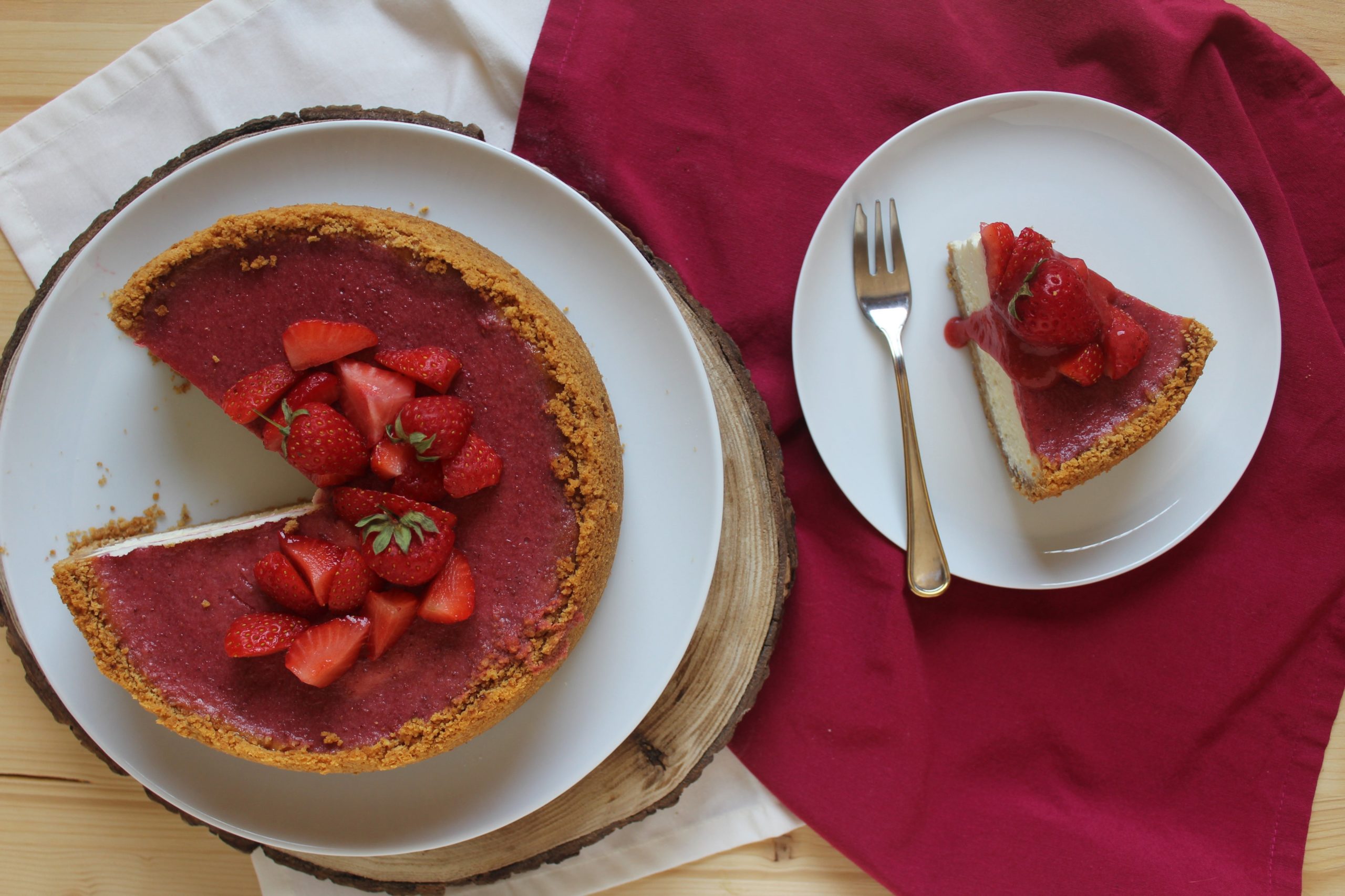 New York Cheesecake senza panna alle fragole