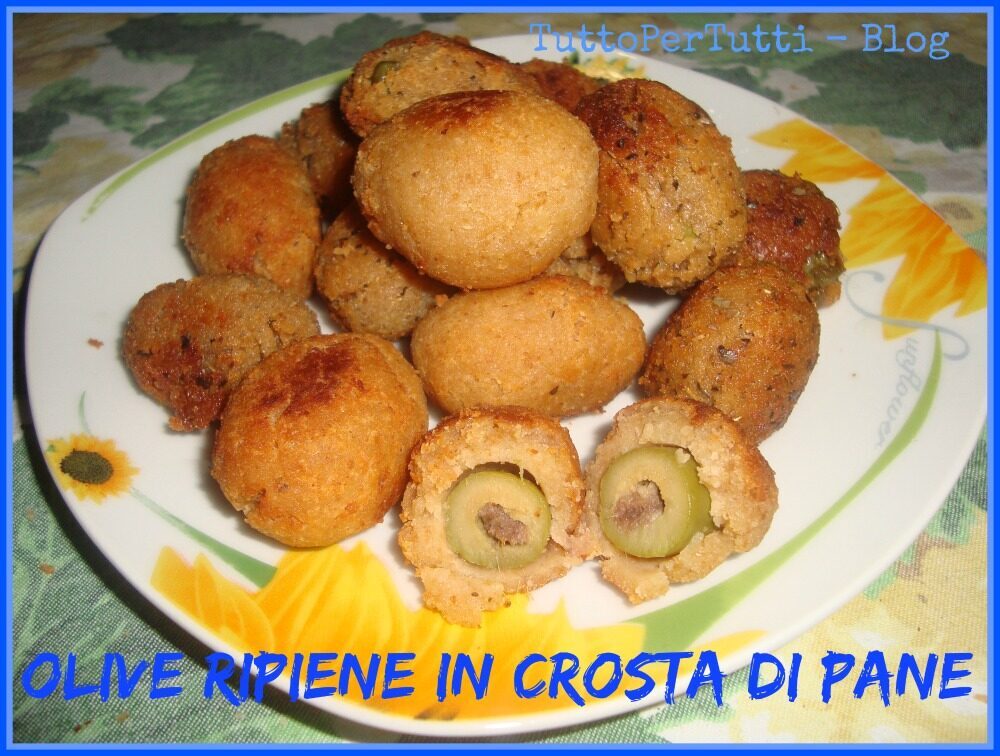 Olive ripiene in crosta di pane