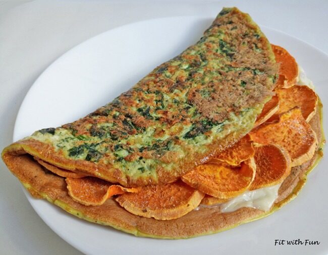 Omelette di spinaci light e ripiena