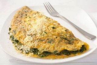 Omlette spinaci e mozzarella