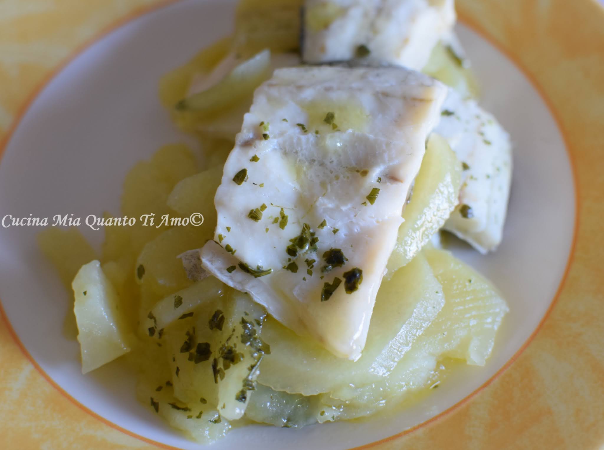 Orata e patate in vasocottura al microonde