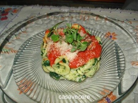Orecchiette all’ortica e mousse di pomodoro (per 4)