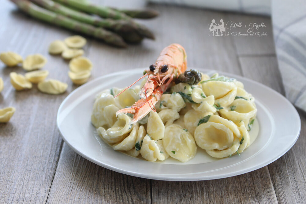 Orecchiette scampi e asparagi