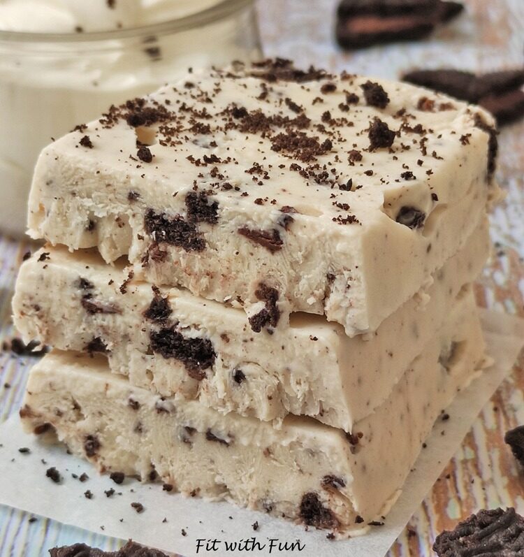 Oreo e cocco cheesecake barrette gelato proteiche low carb