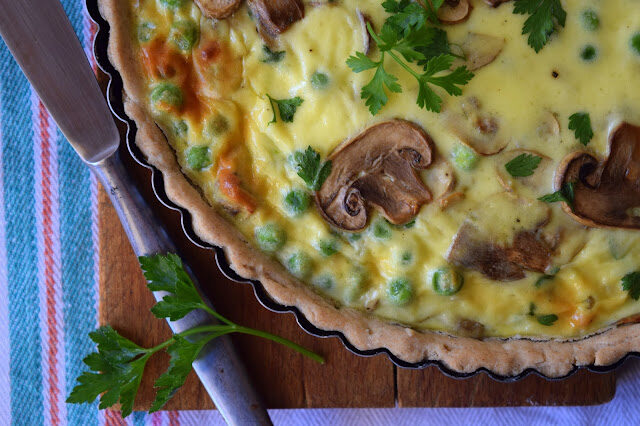 orzo ai funghi, piselli e prosciutto cotto