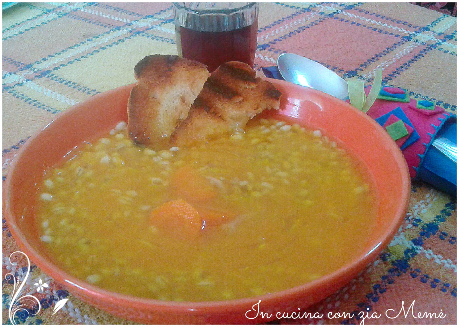 Orzo con crema di carote
