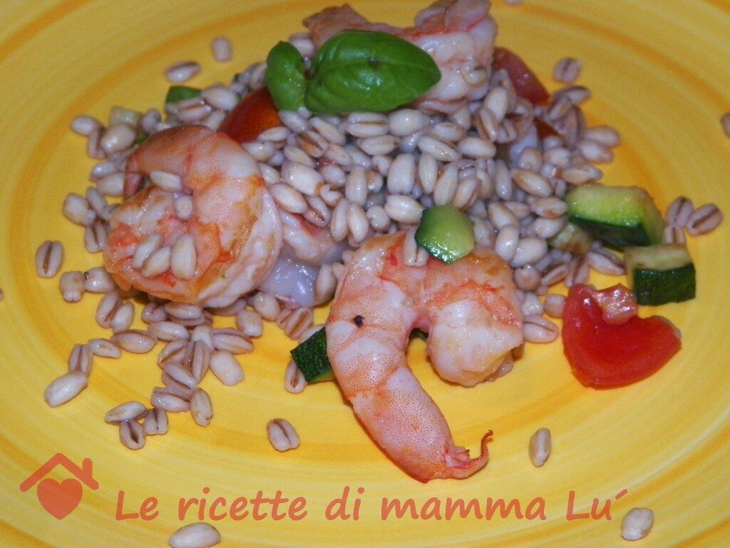 Orzo con zucchine e gamberetti