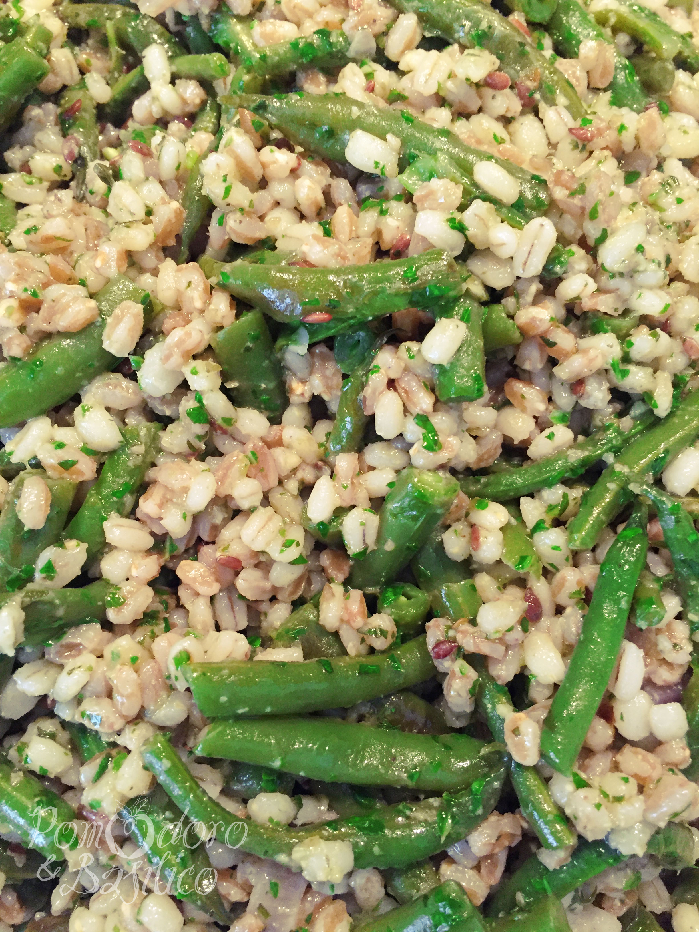 Orzo e farro al pesto di basilico alternativo