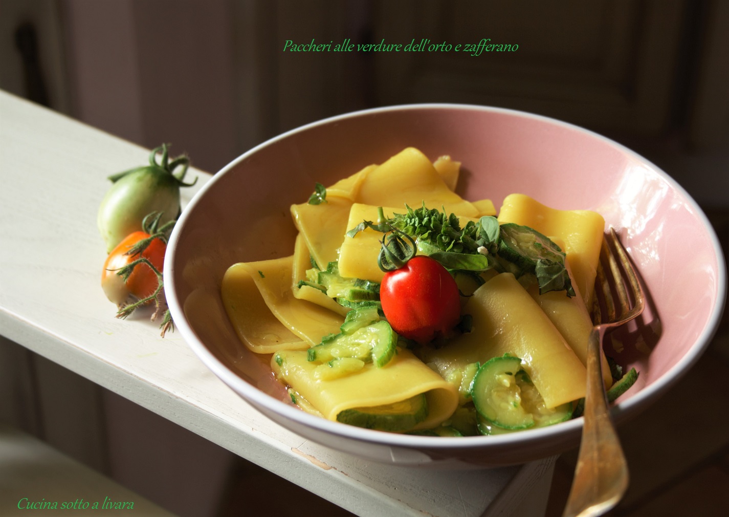 Paccheri alle verdure dell’orto e zafferano