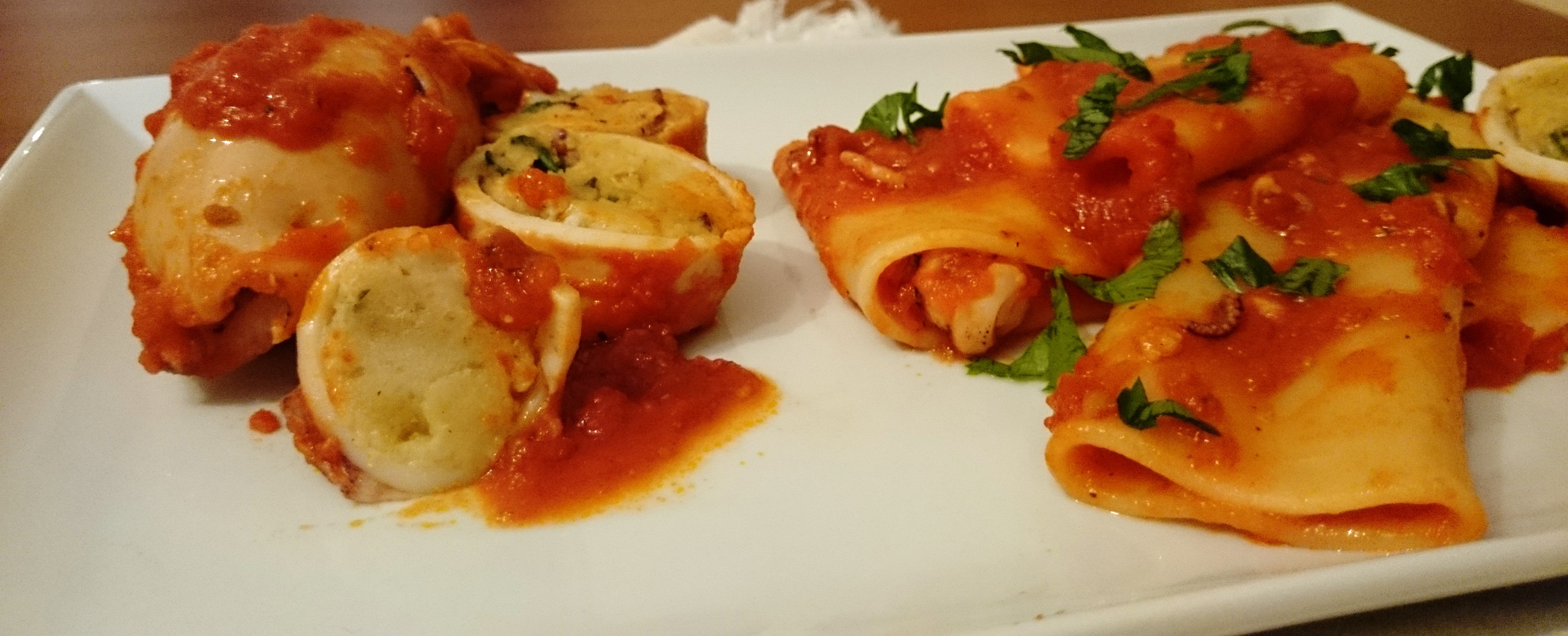 Paccheri con calamari ripieni