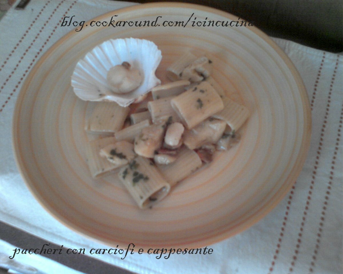 Paccheri con carciofi e cappesante