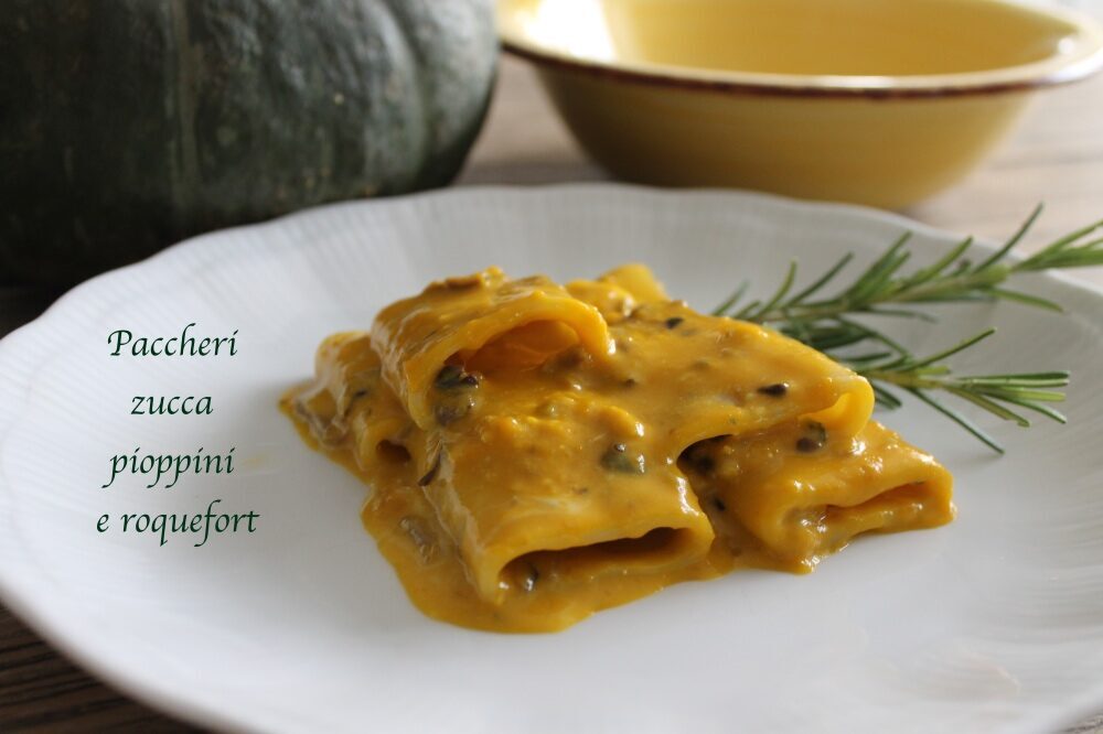 Paccheri zucca finferli e roquefort …pazza idea!