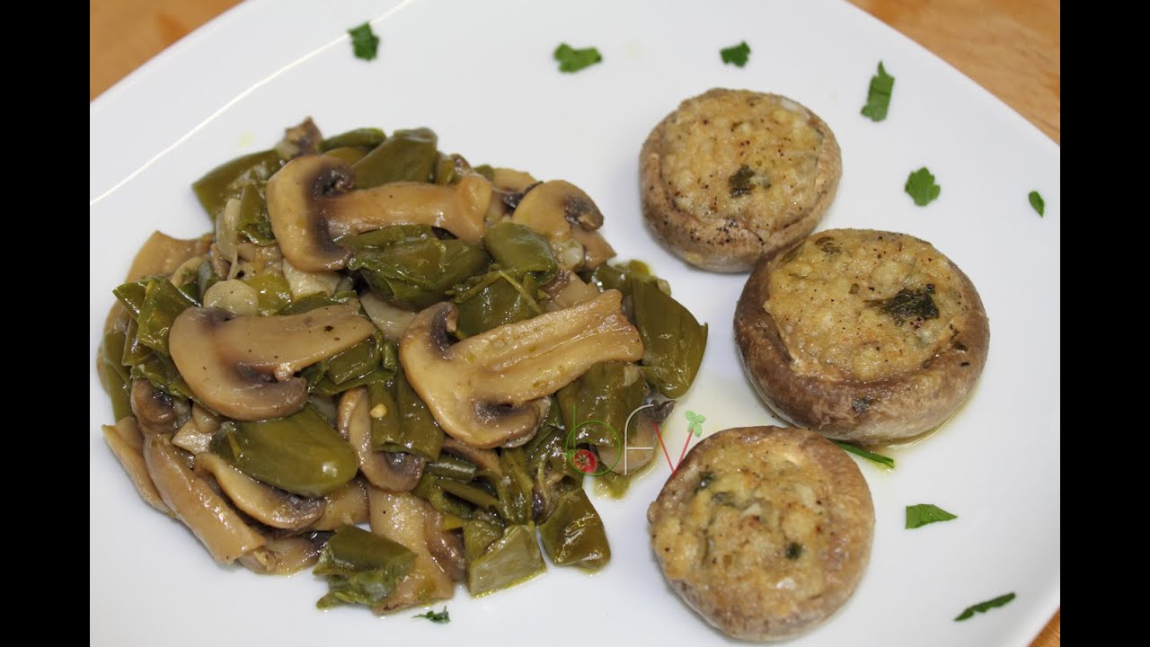 PADELLATA DI CHAMPIGNON E PEPERONCINI VERDI - CHAMPIGNON RIPIENI [videoricetta]