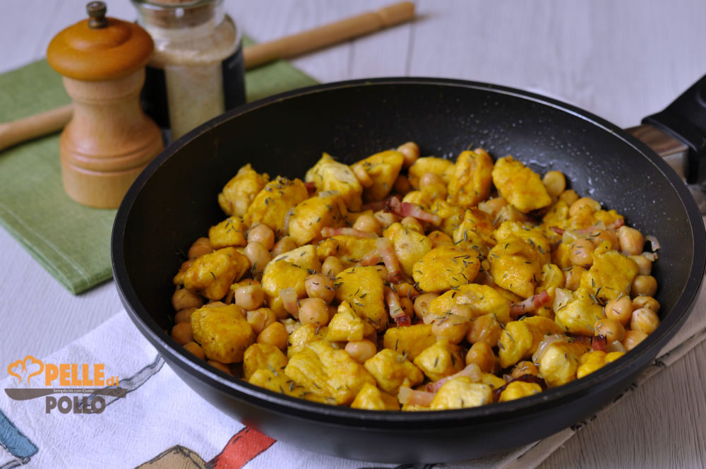 Padellata di pollo e ceci alle spezie