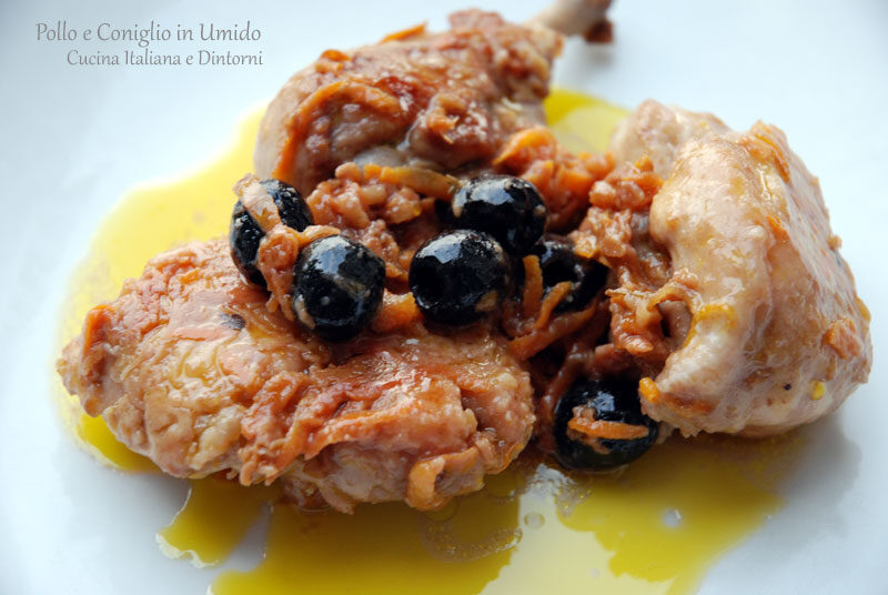 Padellata di pollo e coniglio in umido