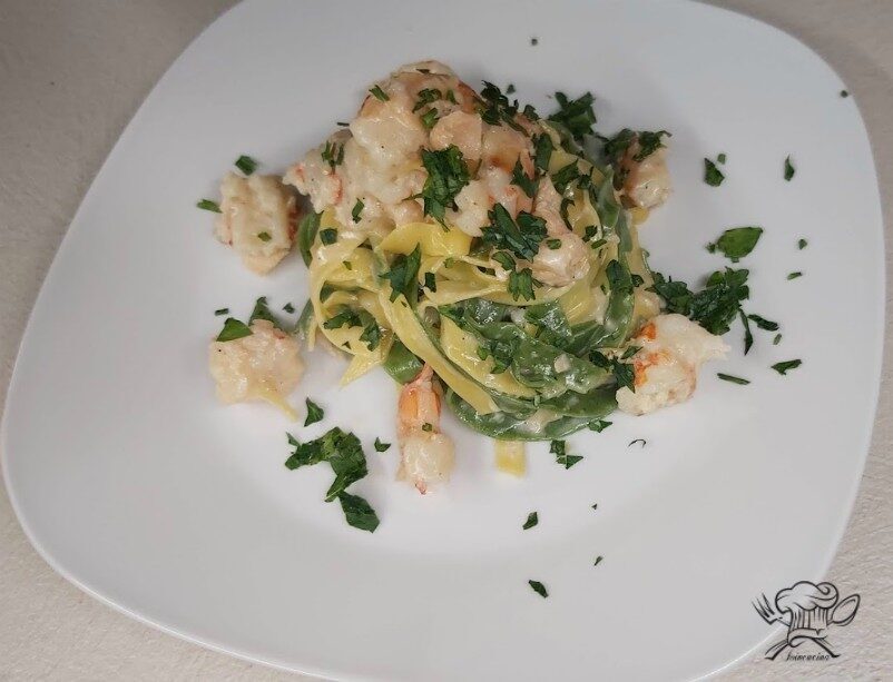 Paglia e fieno gamberi e mascarpone