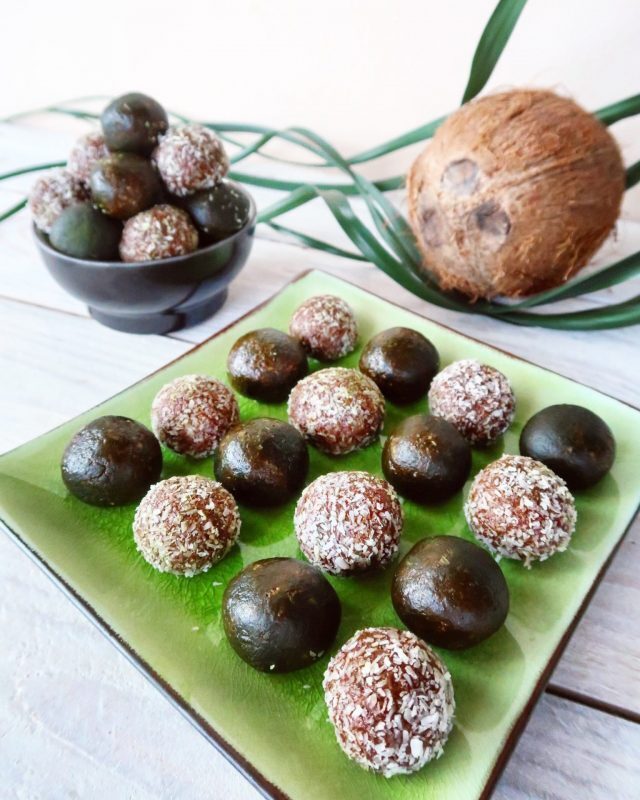 Palline al cioccolato e tè verde matcha