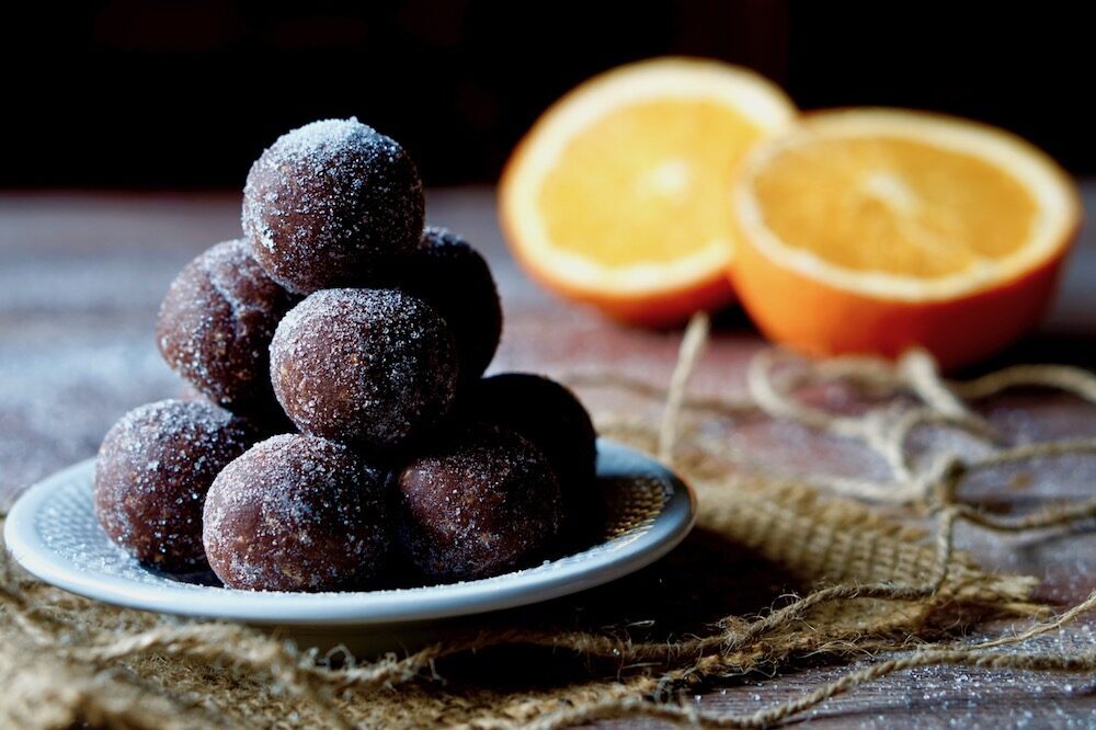 Palline arancia e cioccolato