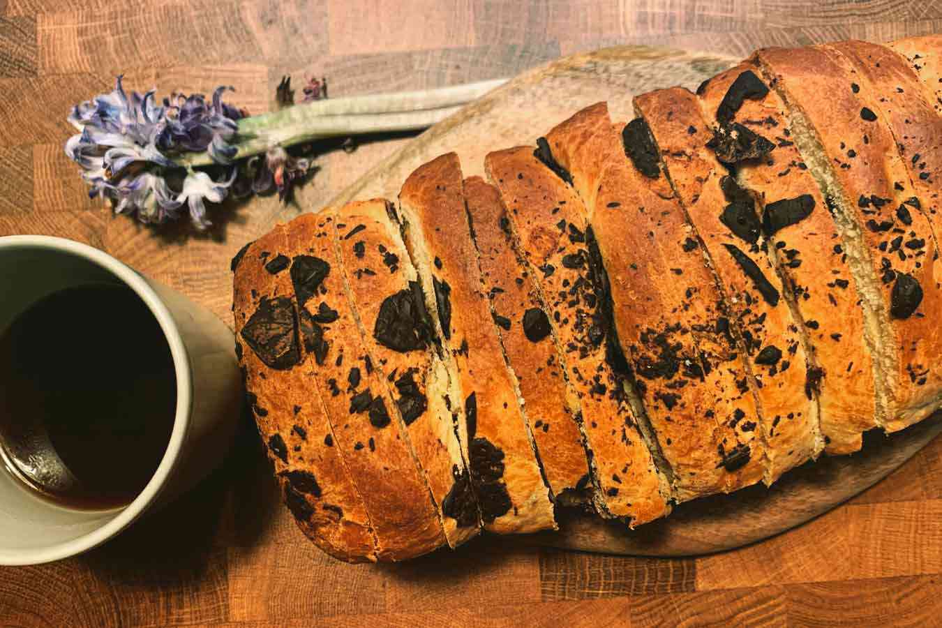 Pan bauletto con gocce di cioccolato