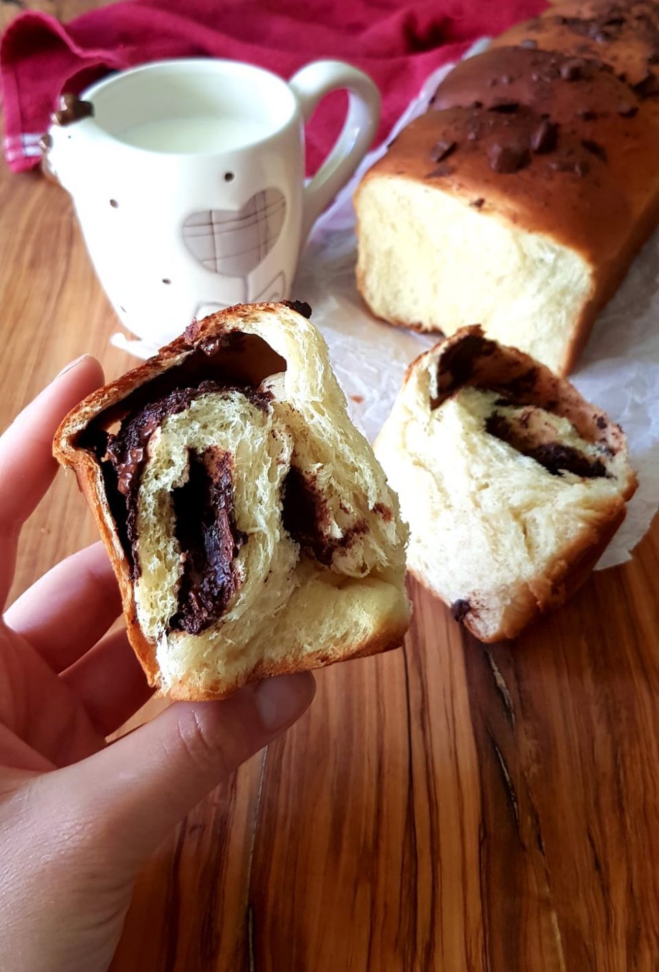 Pan brioche con gocce di cioccolato