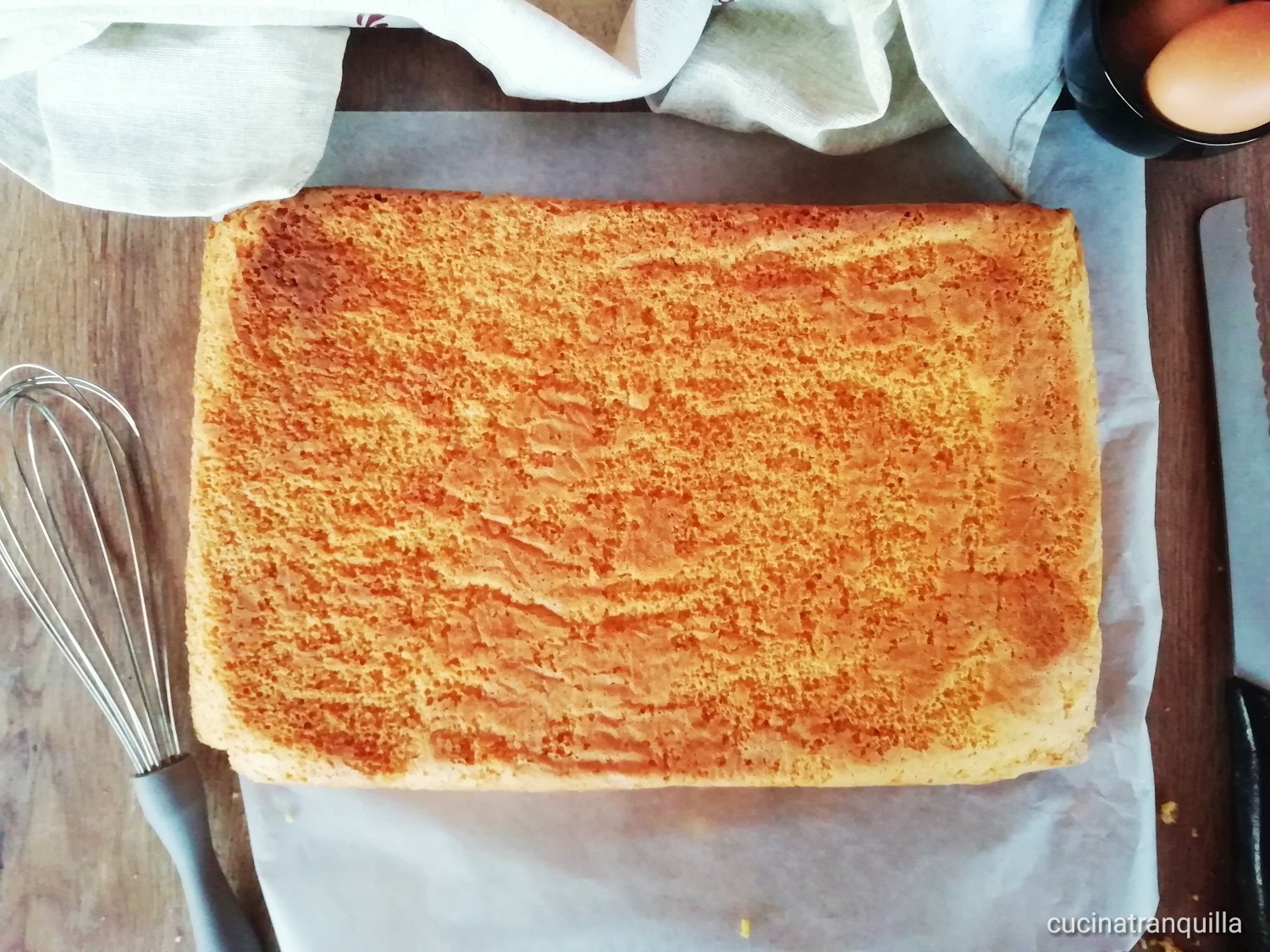 Pan di spagna rettangolare (dose per 16 porzioni)