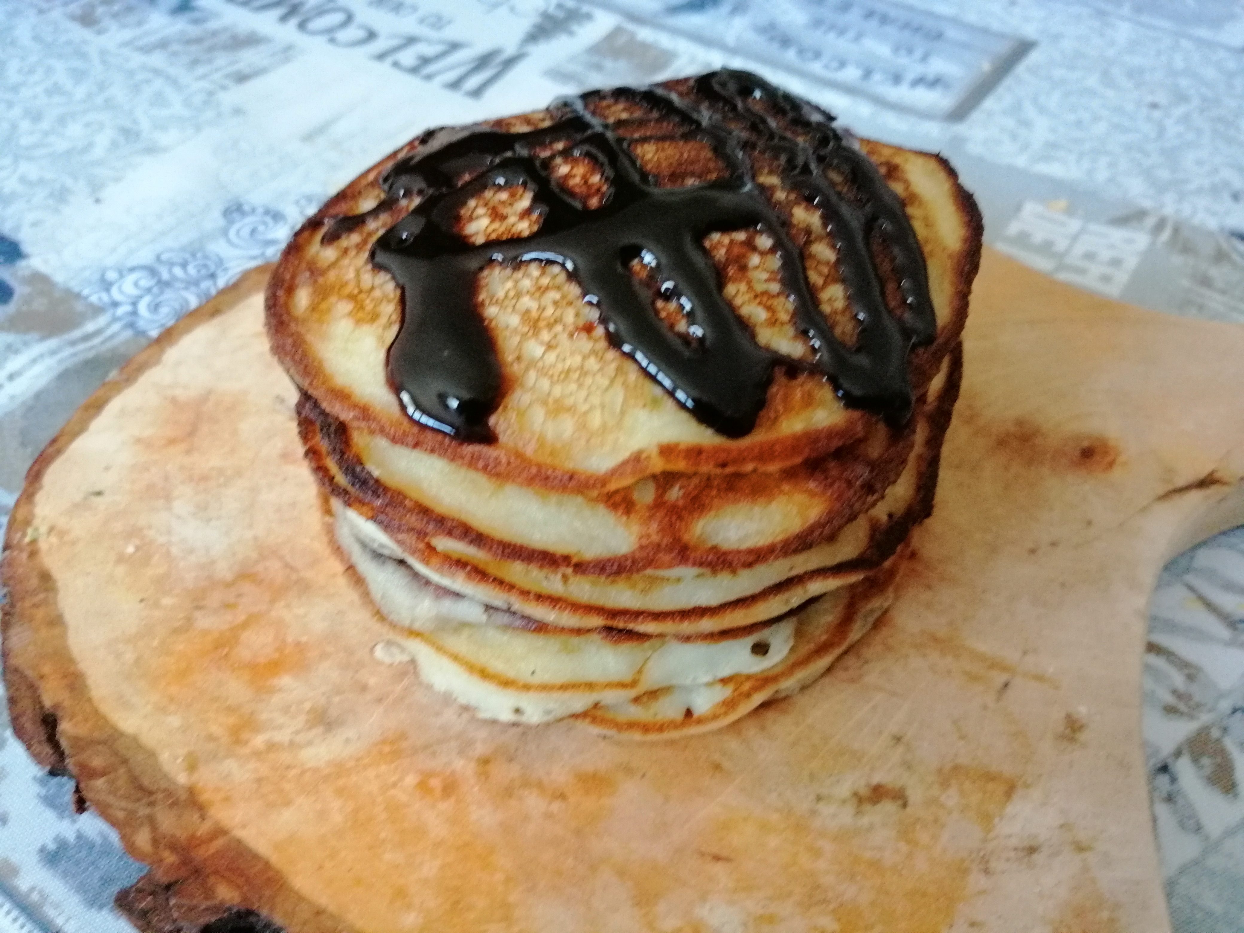 Pancake con cioccolato fuso