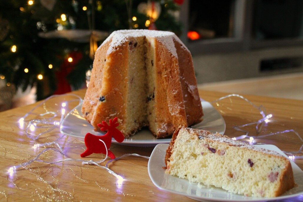 Pandoro ai mirtilli e cioccolato ruby