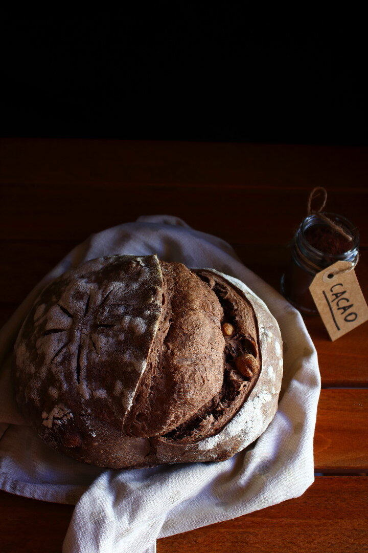 Pane al cacao e nocciole