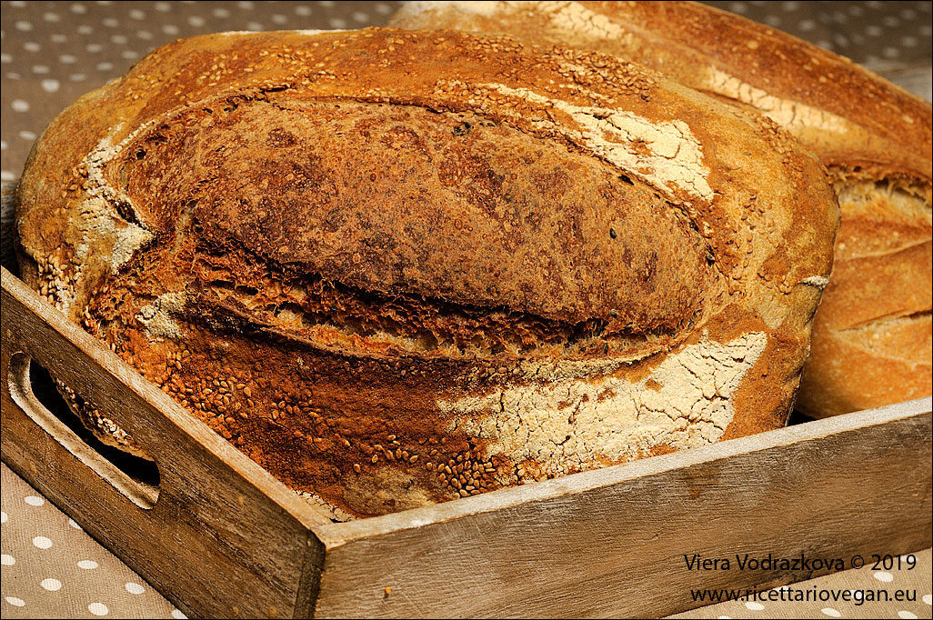 Pane al teff fermentato e semi di sesamo