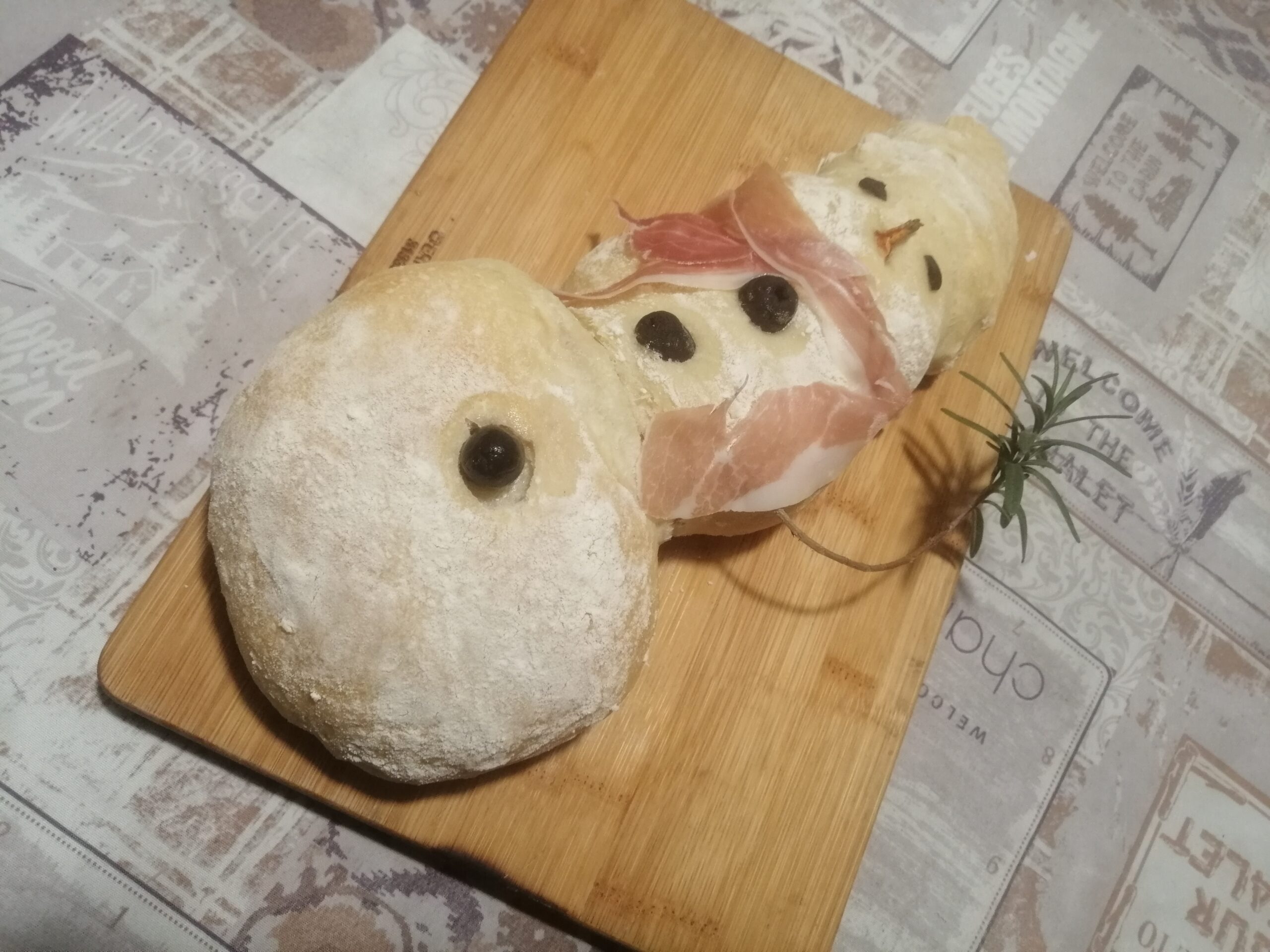 Pane all’olio pupazzo di neve