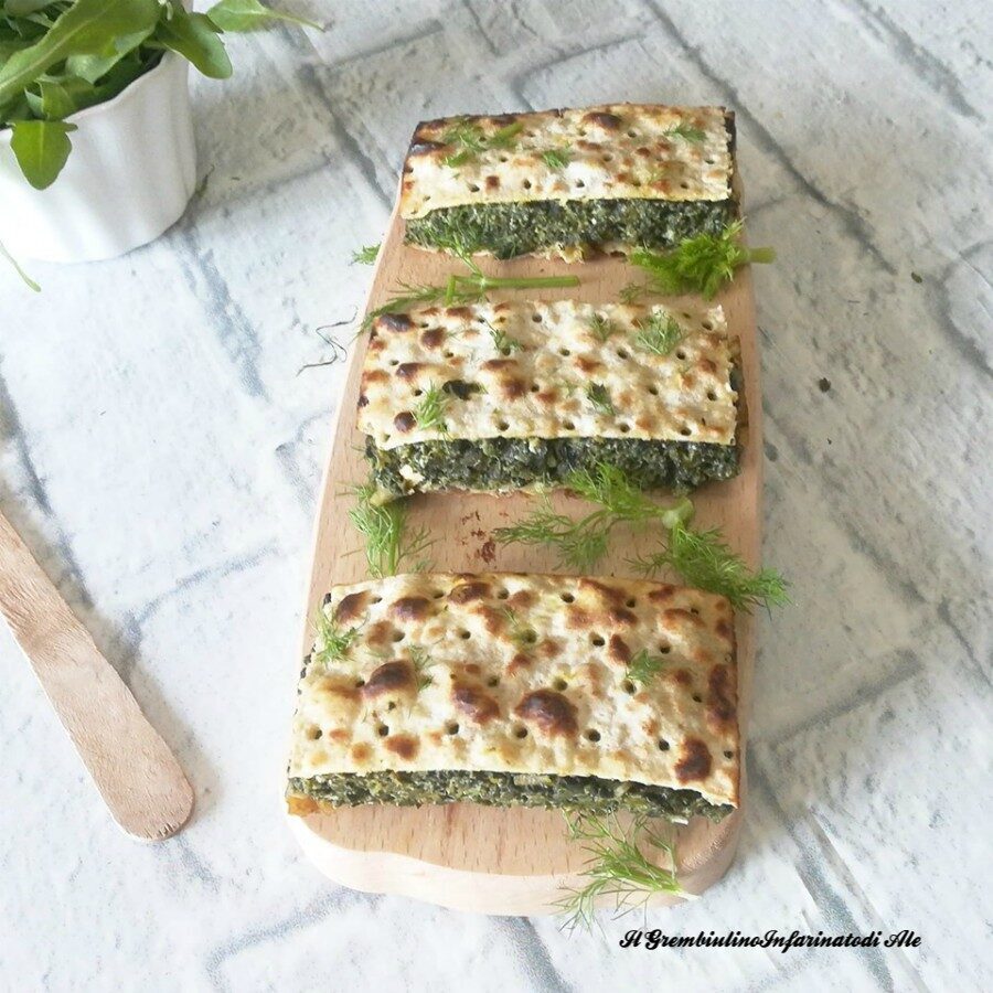 Pane azzimo alle erbette e ricotta