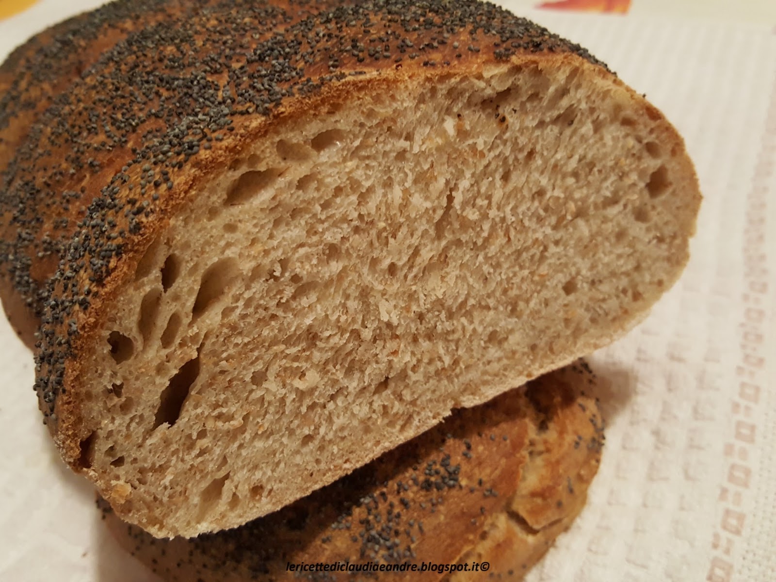 Pane intrecciato con la crusca e semi di papavero