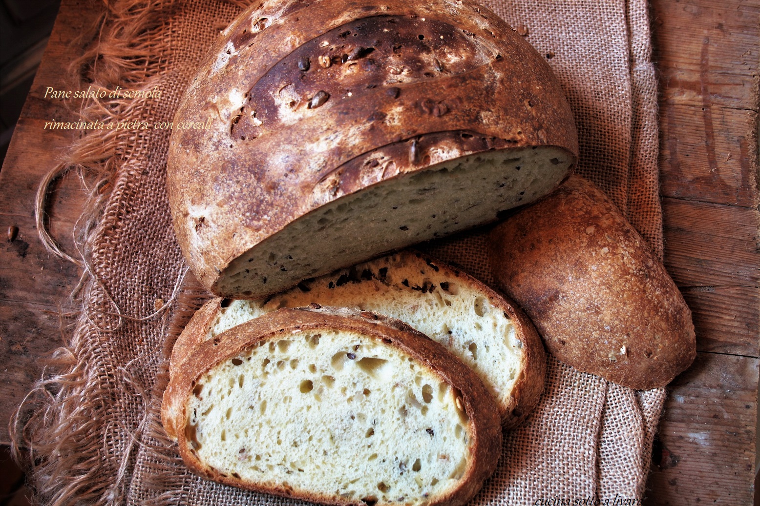 Pane salato di semola rimacinata a pietra con cereali