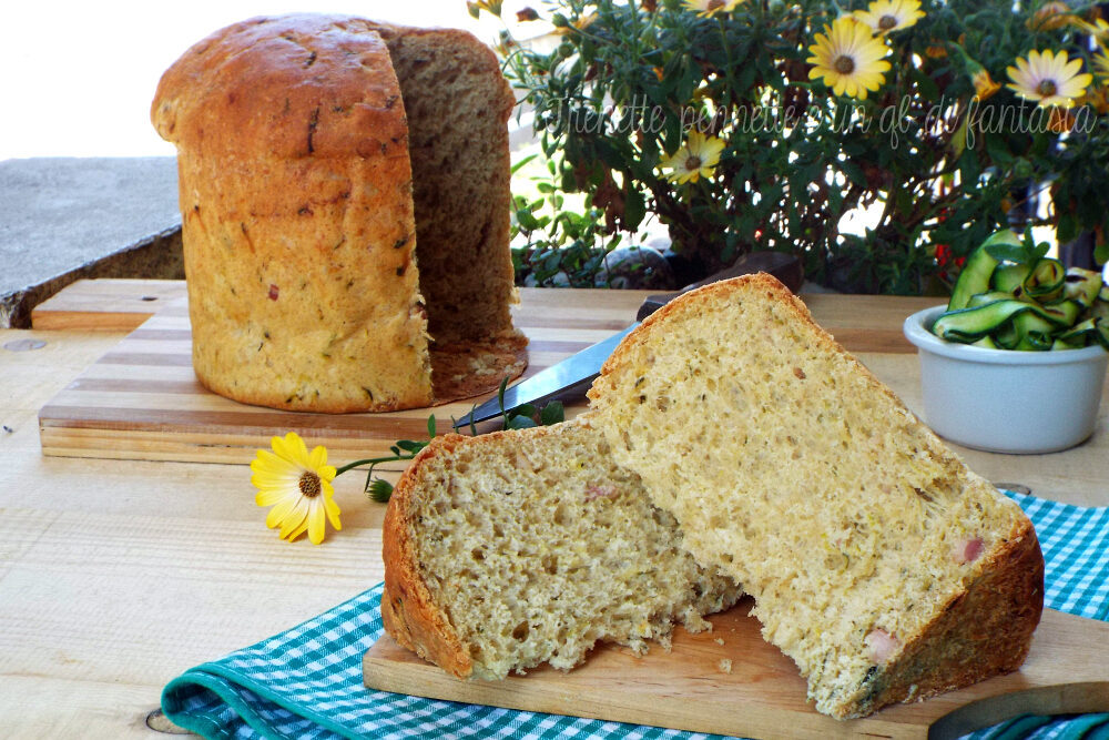 Panettone gastronomico con zucchine e pancetta