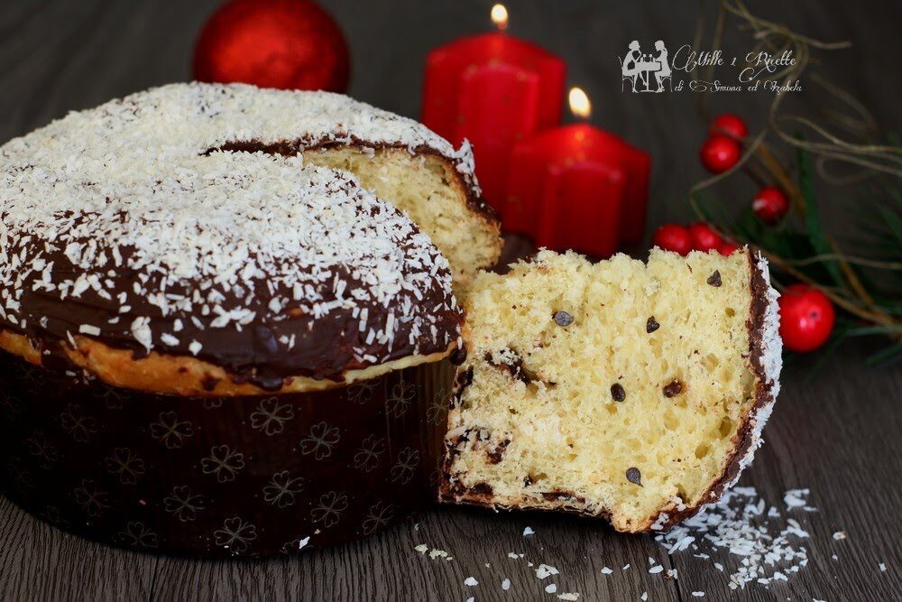 Panettone soffice al cocco e gocce di cioccolato
