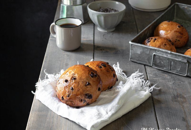 Panini dolci con gocce di cioccolato