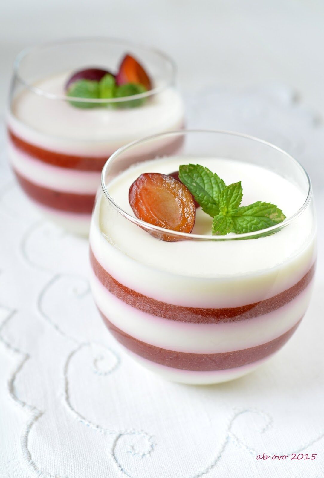 Panna cotta allo yogurt con composta di ramassin