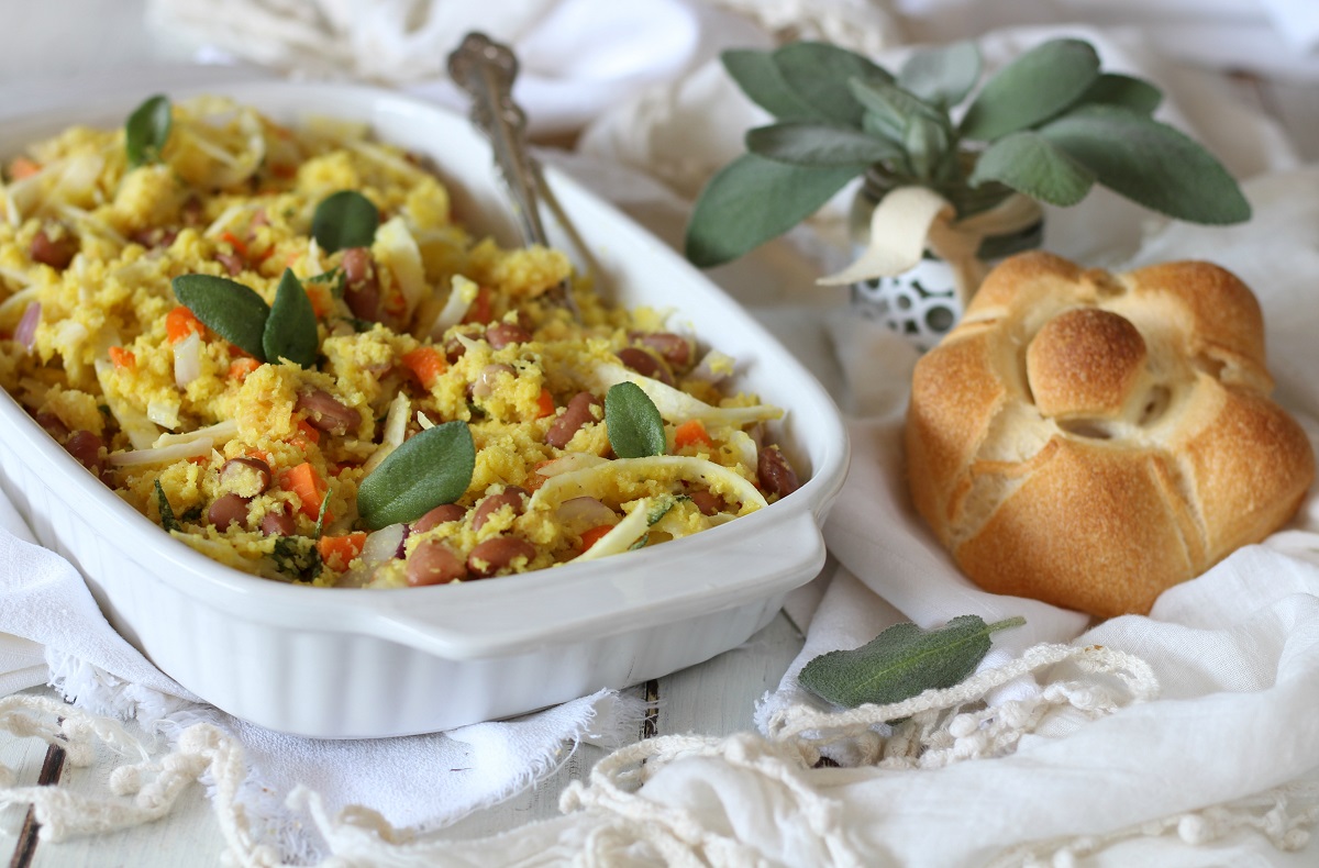 Panzanella alla milanese con borlotti e zafferano