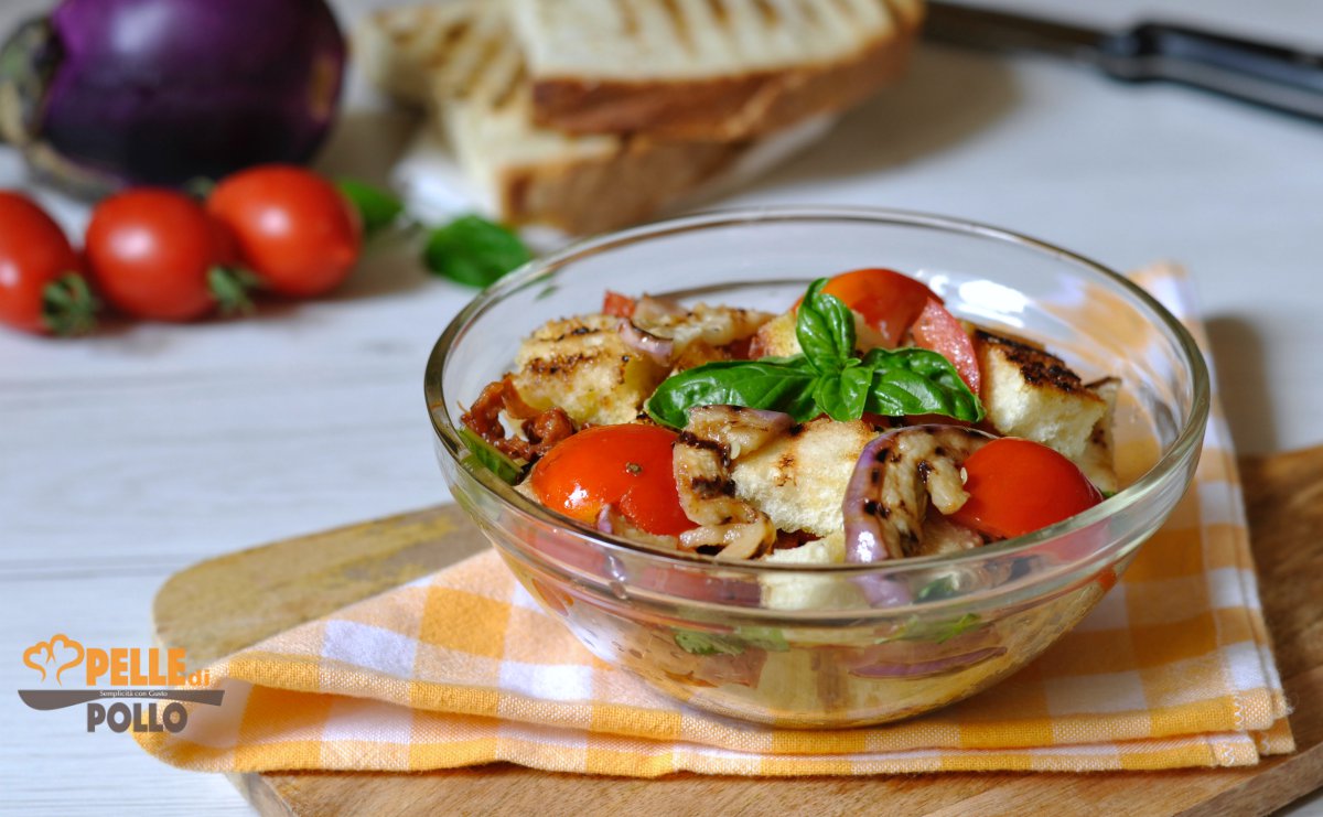 Panzanella di melanzane e pomodori