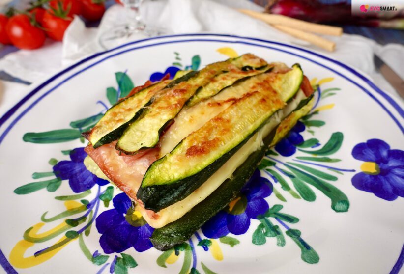 Parmigiana di zucchine velocissima con formaggio e mortadella!