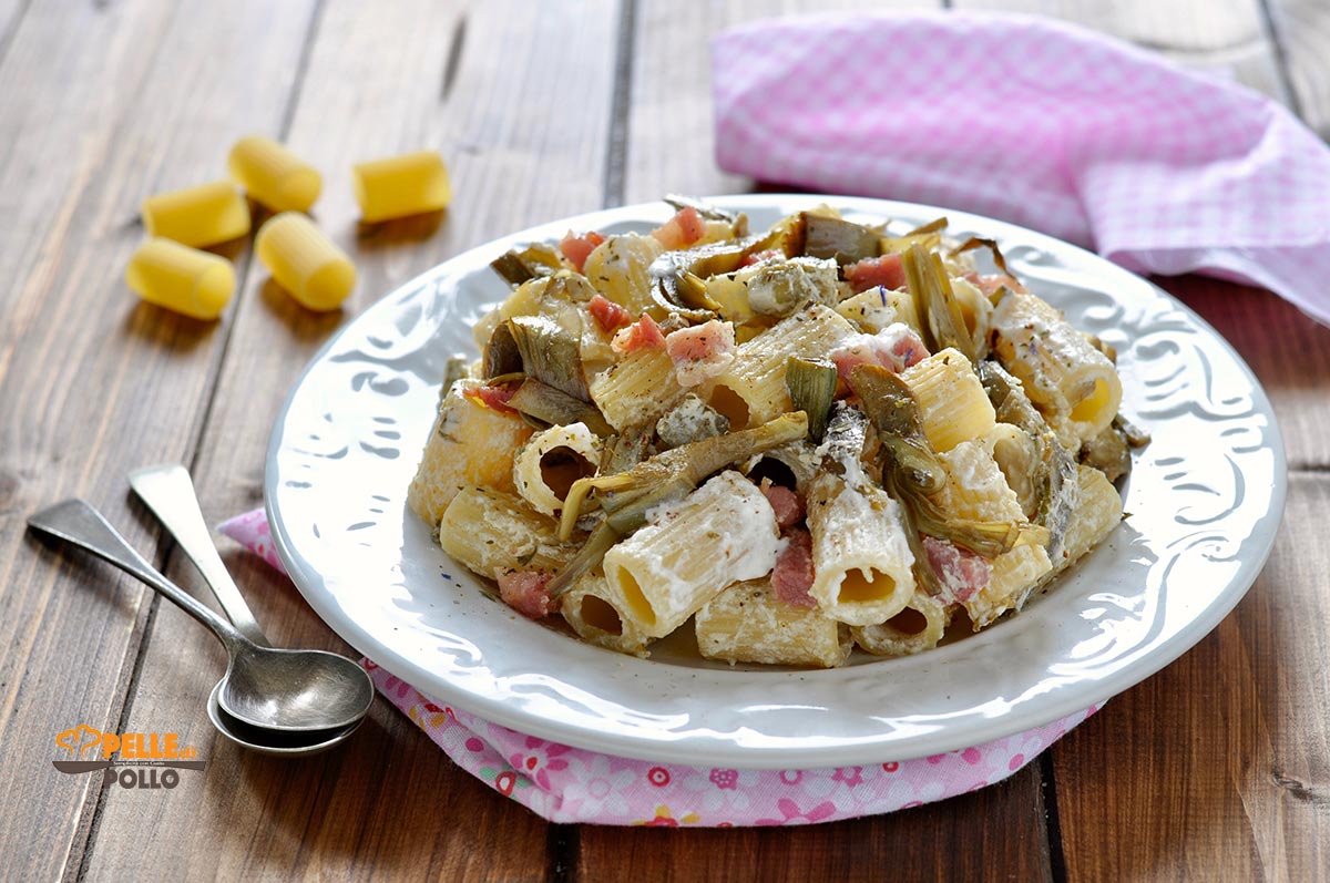Pasta ai carciofi e pancetta