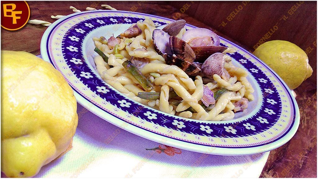 Pasta al limone con vongole veraci e fagiolini
