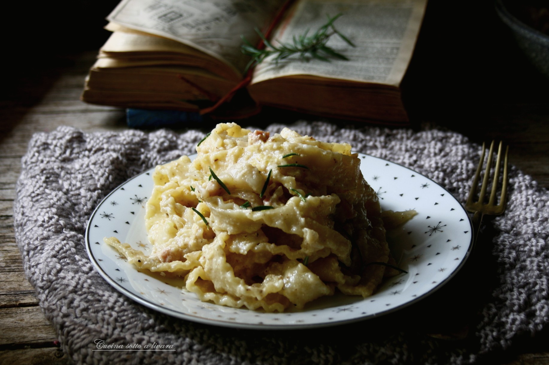 Pasta al pesto invernale e rigatino